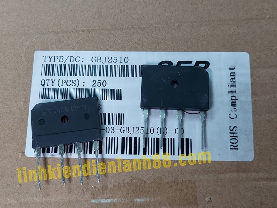 Cầu Diode GBJ2510 KBJ2510 D25XB80 25A 1000V mới chính Hãng 100% ( chuyên thay trong bếp từ)