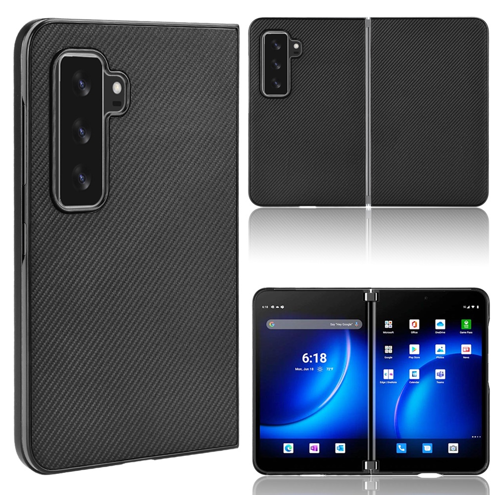 Cho Microsoft surface Duo 2 duo2 trường hợp sợi Carbon sang trọng mỏng chất liệu da PU trường hợp cho Microsoft surface Duo 2 vỏ điện thoại