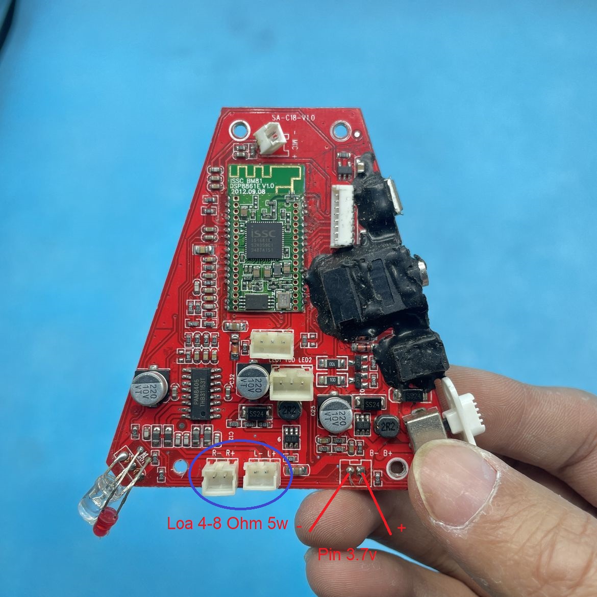 Mạch khuếch đại công suất PAM8406 bluetooth rời ISSC
