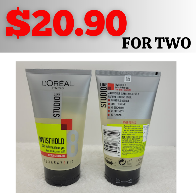 Loreal Studio Line Invisi' Hold EXTRA Strength Hair Styling Gel 150ml x