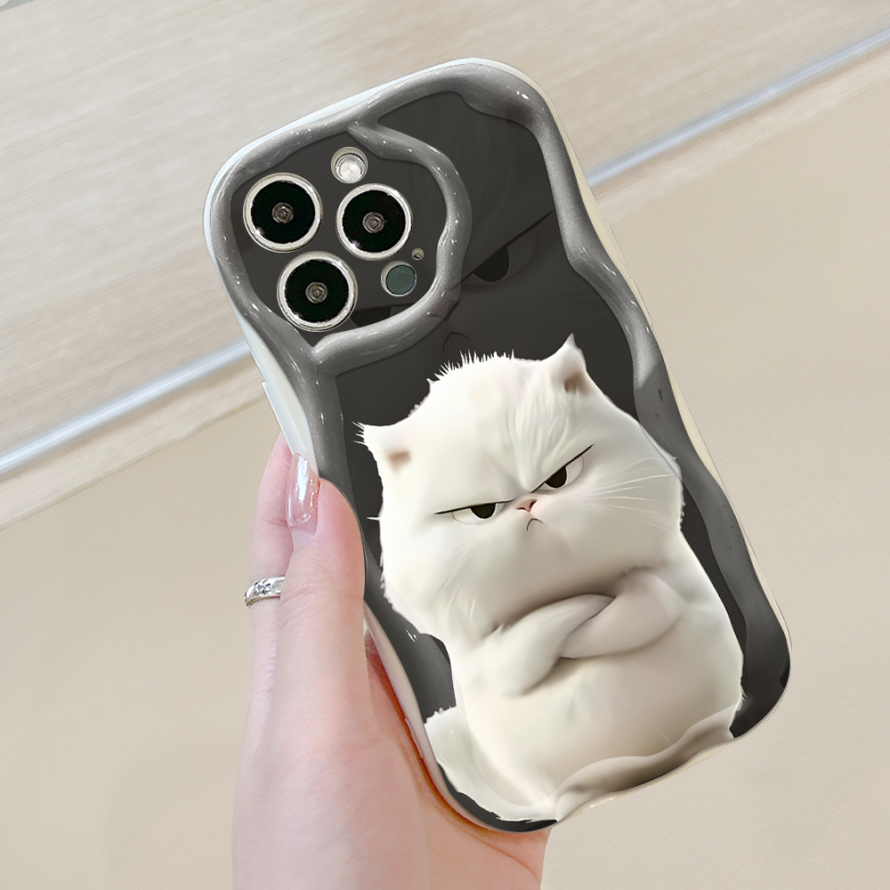 Hontinga for Redmi 13C Xiaomi Poco C65 Back Cover Cute Print Phone Case Texture Wavy Edge Soft Mobile Cover. 