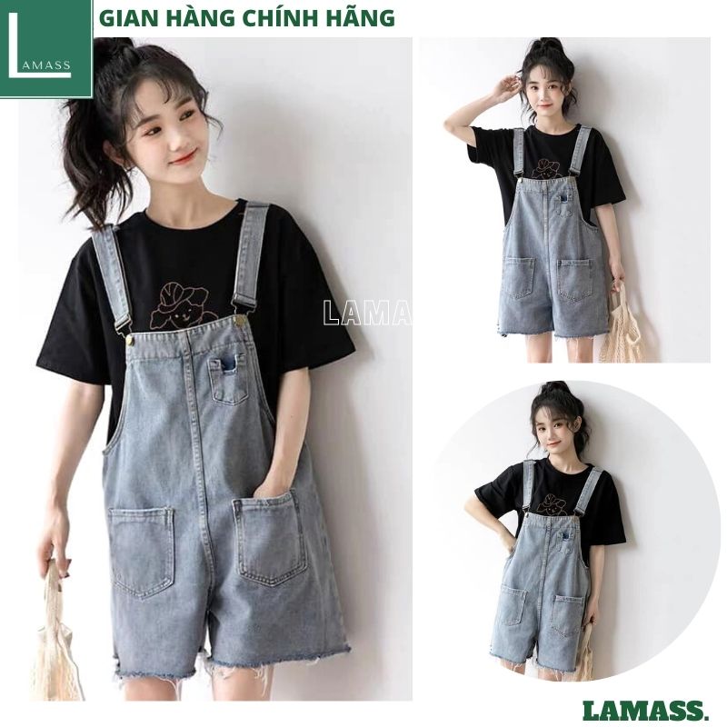 Quần yếm short jeans bò nữ kiểu dáng hàn quốc -dễ thương kute đi chơi rất xinh ,yếm bò nữ , yếm sóc bò nữ ,yếm bò ngố ,yếm bò lửng , yếm jeans kute ulzzang -LAMASS