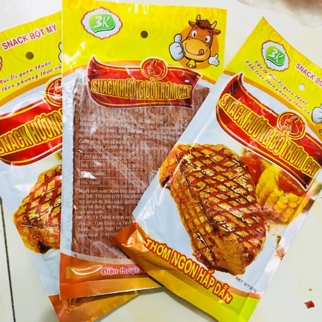 Thùng 50 gói snack bò miếng thơm cay
