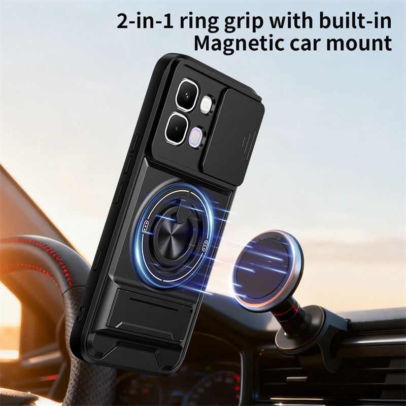 Phone case For Infinix Note Edge 5G Phone Case Magnetic Back Cover Hard Shock Resistant Camera Protection Bracket Navigation Bracket Ring Cover For Infinix Note Edge 5G Cover cases.