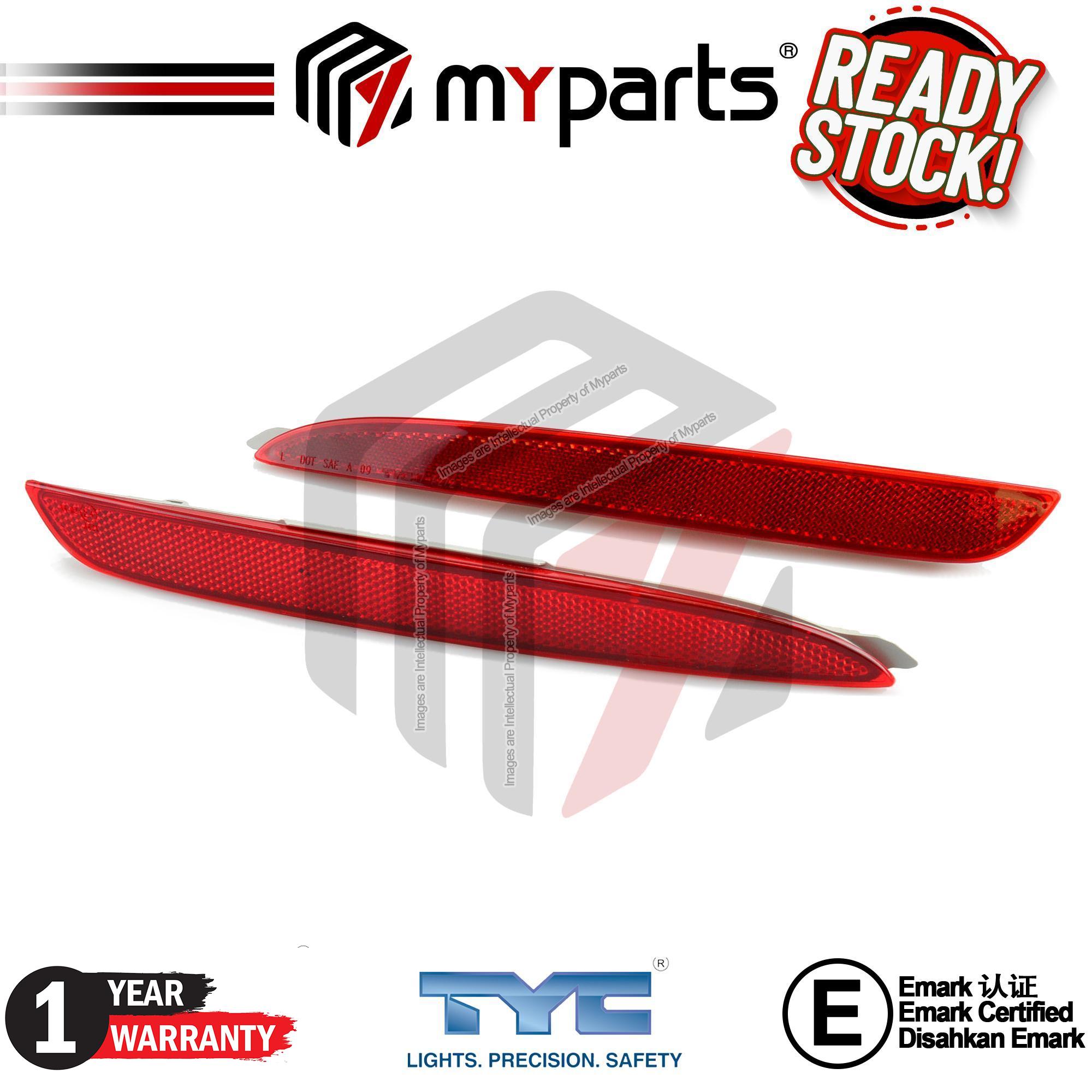 Pair Of Red Rear Bumper Reflectors For Mazda 3 BL (2009-2013) - Left & Right Side Direct Fit Replacement Lights 11 thumbnail image