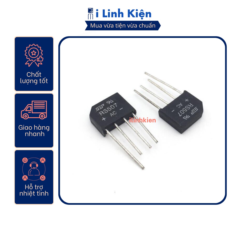 RS507 Diode cầu 5A 700V DIP-4 chính hãng SEB
