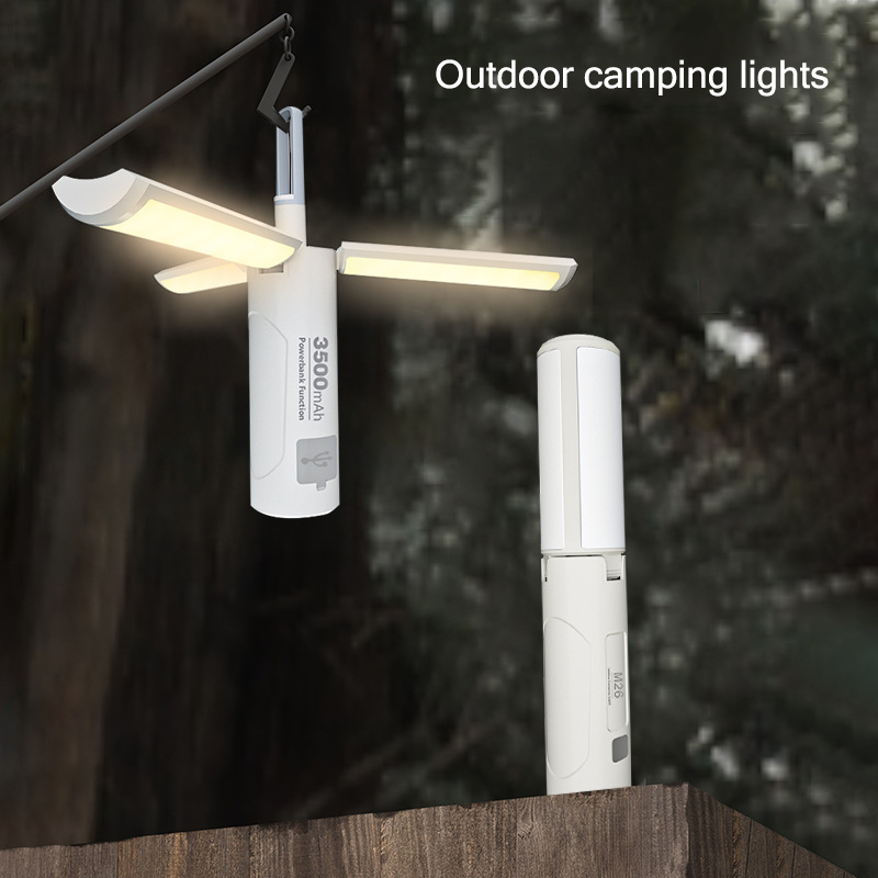 Outdoor lighting folding camping light multifunctional magnetic work light flashlight warning light