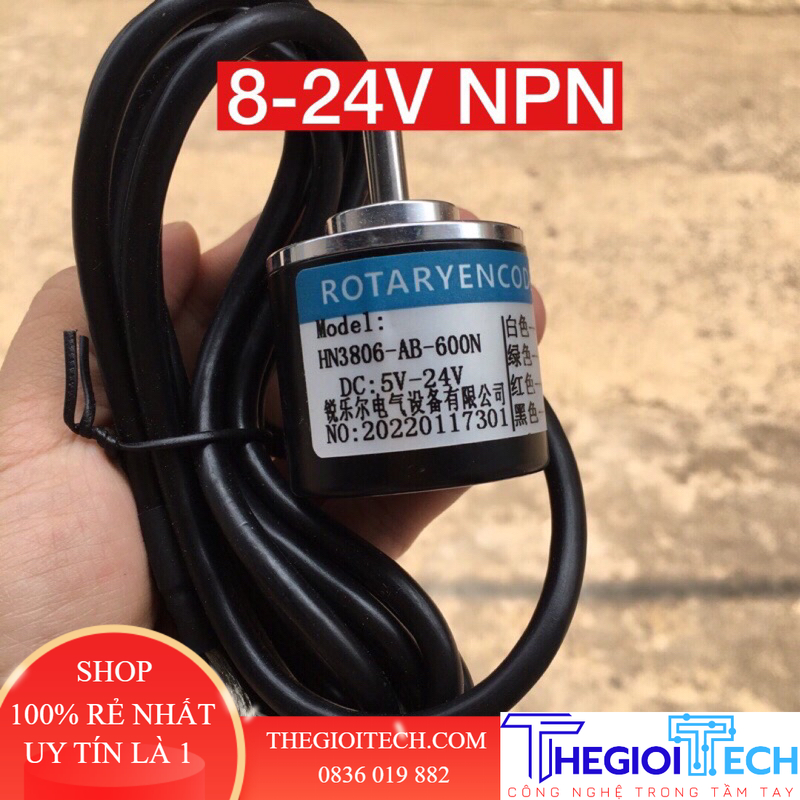 Encoder 600 xung 2 kênh ab 5-24v, npn/pnp, encoder 5v dùng cho arduino