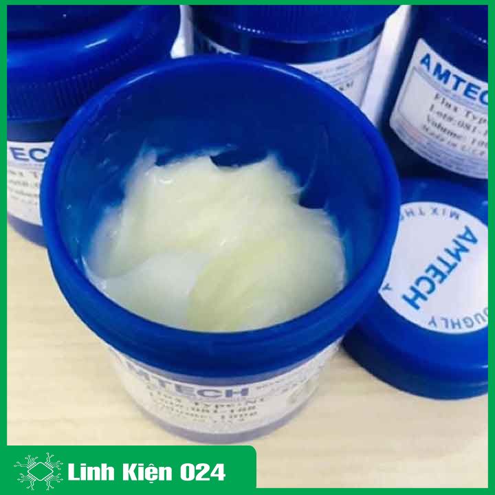 Mỡ hàn Amtech NC-559-ASM mỡ trắng lọ màu xanh cao cấp