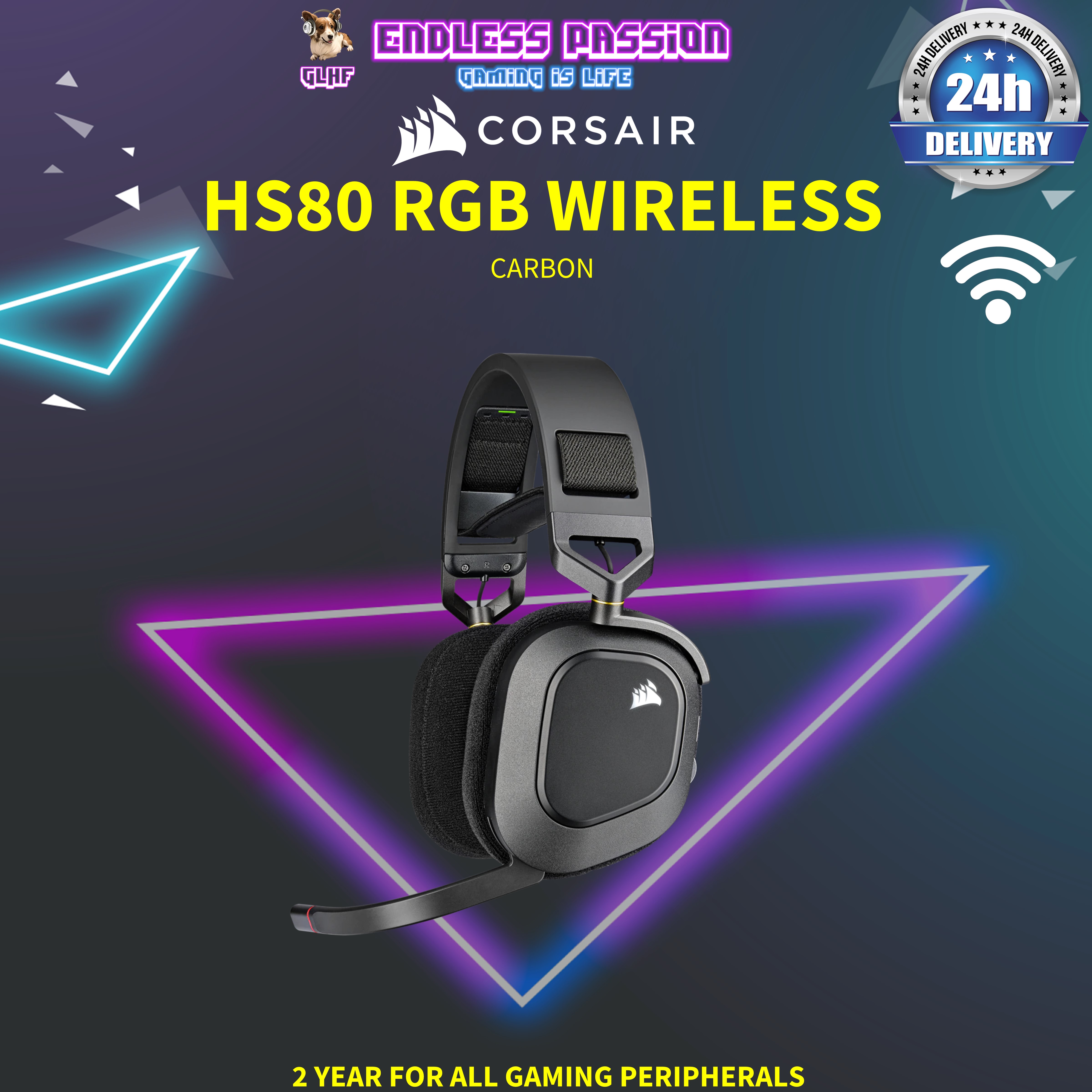 Corsair HS80 RGB Wireless Premium Gaming Headset with Spatial