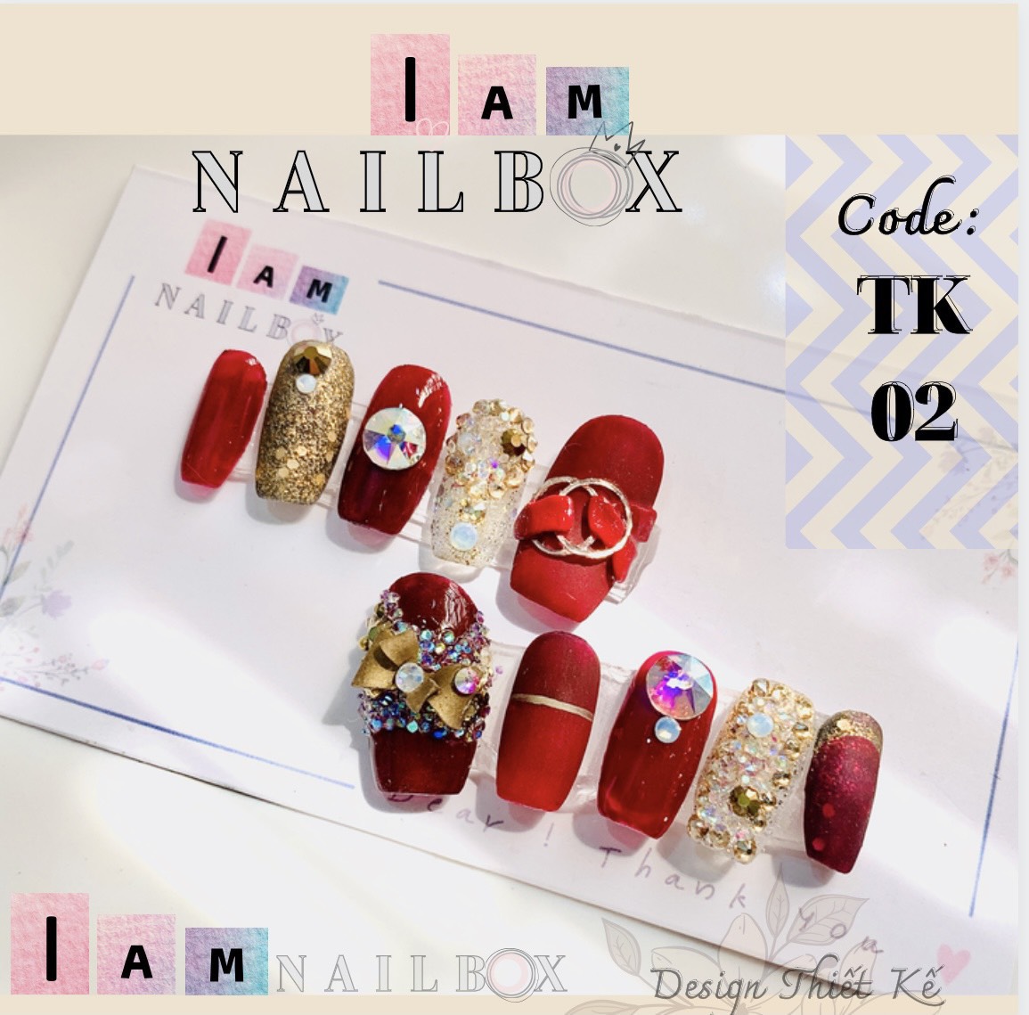 Nailbox thiết kế nổi bật đi tiệc (Code TK02)
