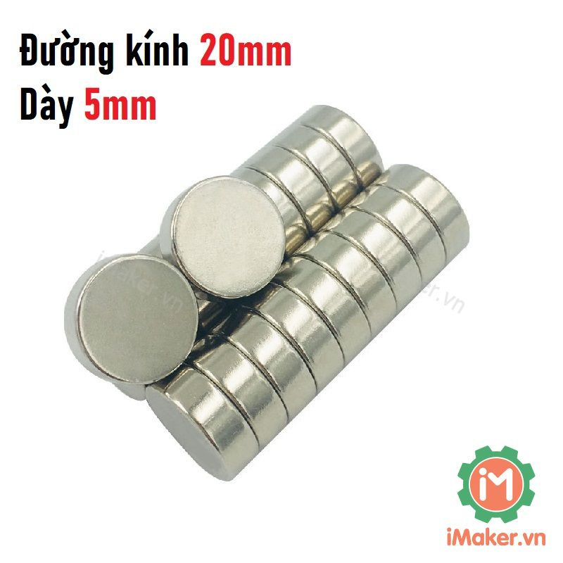 Nam châm đất hiếm tròn 20x5 (1 viên)