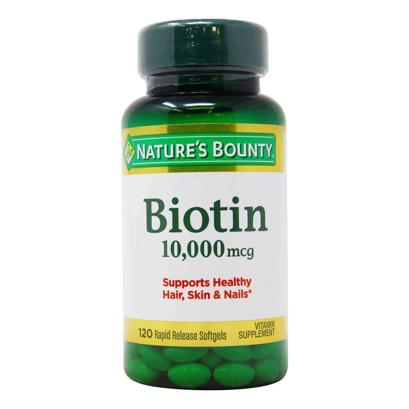 Nature's Bounty, Biotin, 10,000 mcg, 120 Rapid Release Softgels | Lazada PH