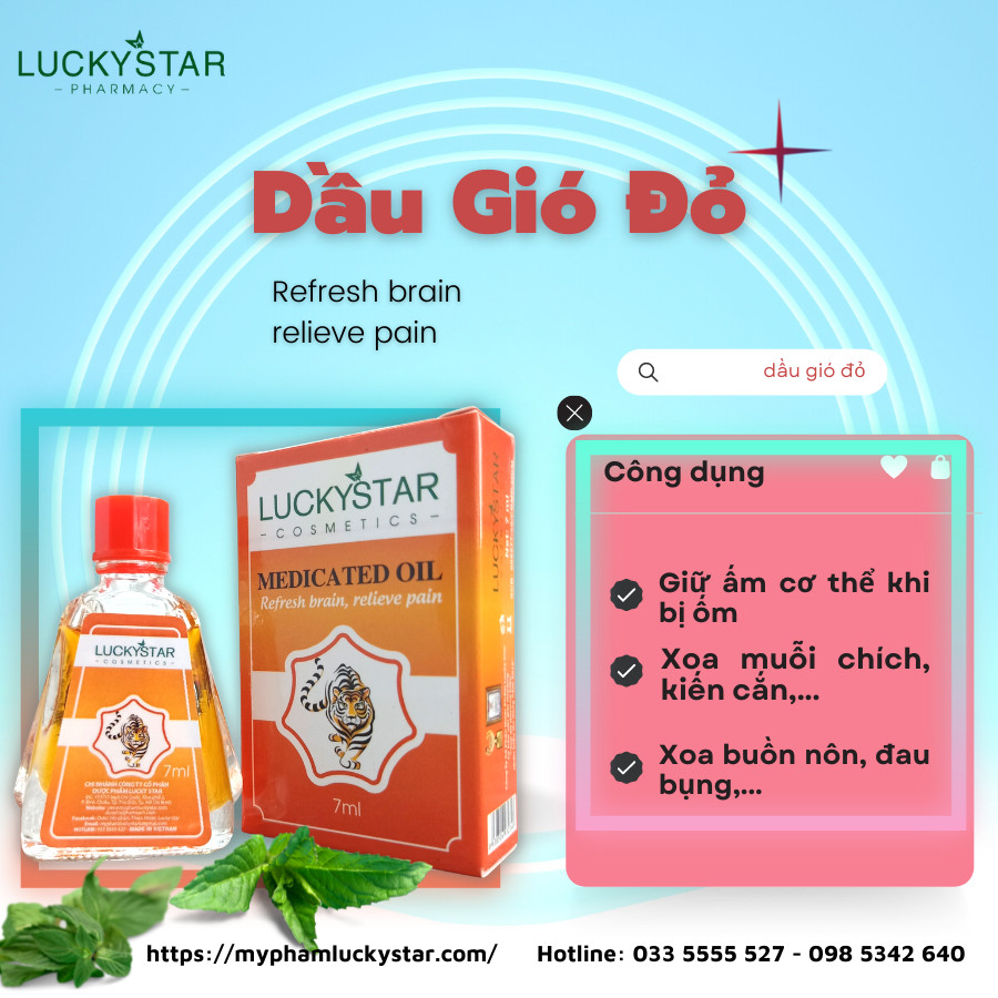 Dầu Gió Đỏ Lucky Star 7ml