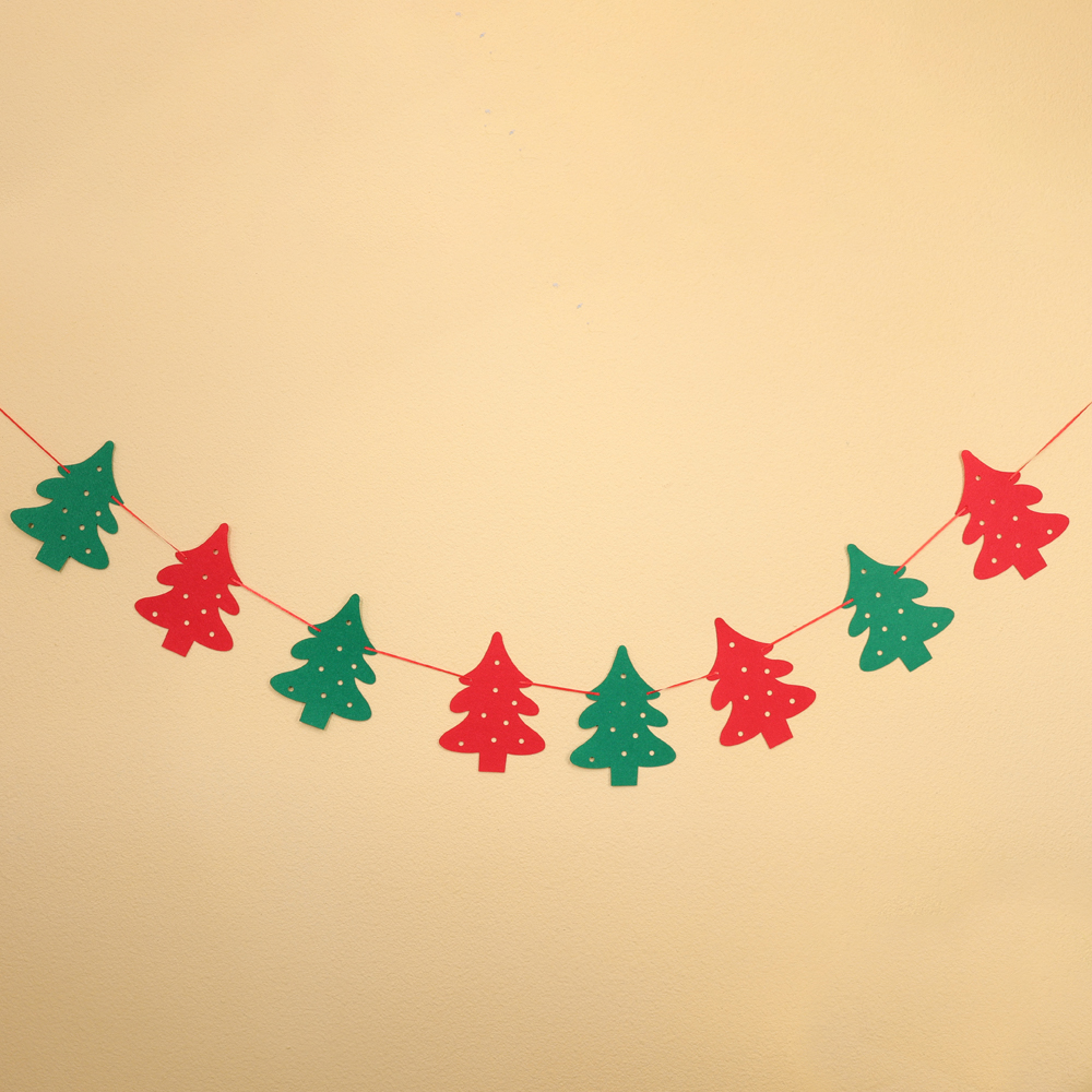 3M Christmas Felt Hanging Flags Xmas Party Banner Flags Festival Wall Window Party Decor
