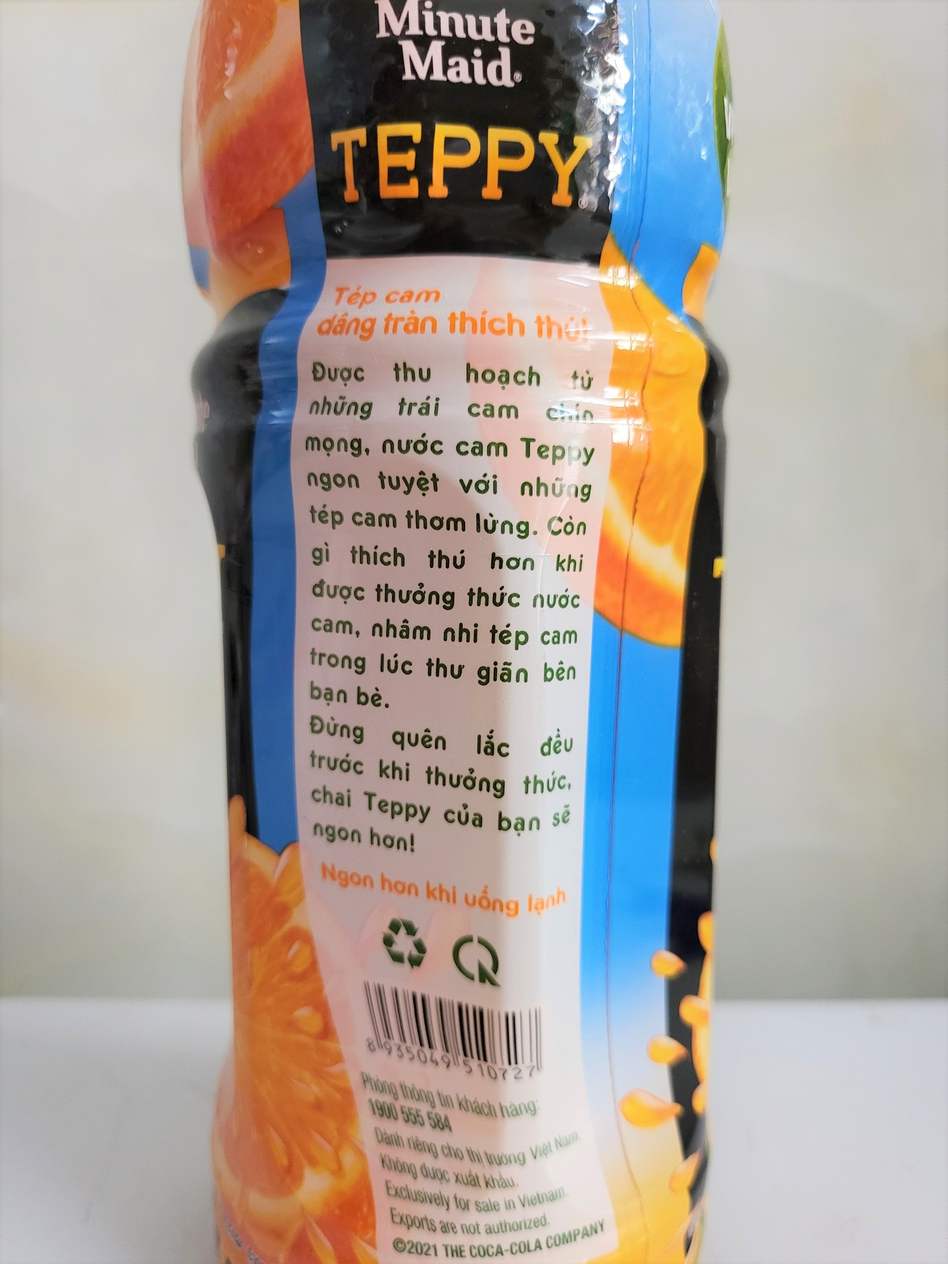[Chai 1 Lít] NƯỚC CAM CÓ TÉP [VN] TEPPY Orange Juice Drink with Orange Pulps