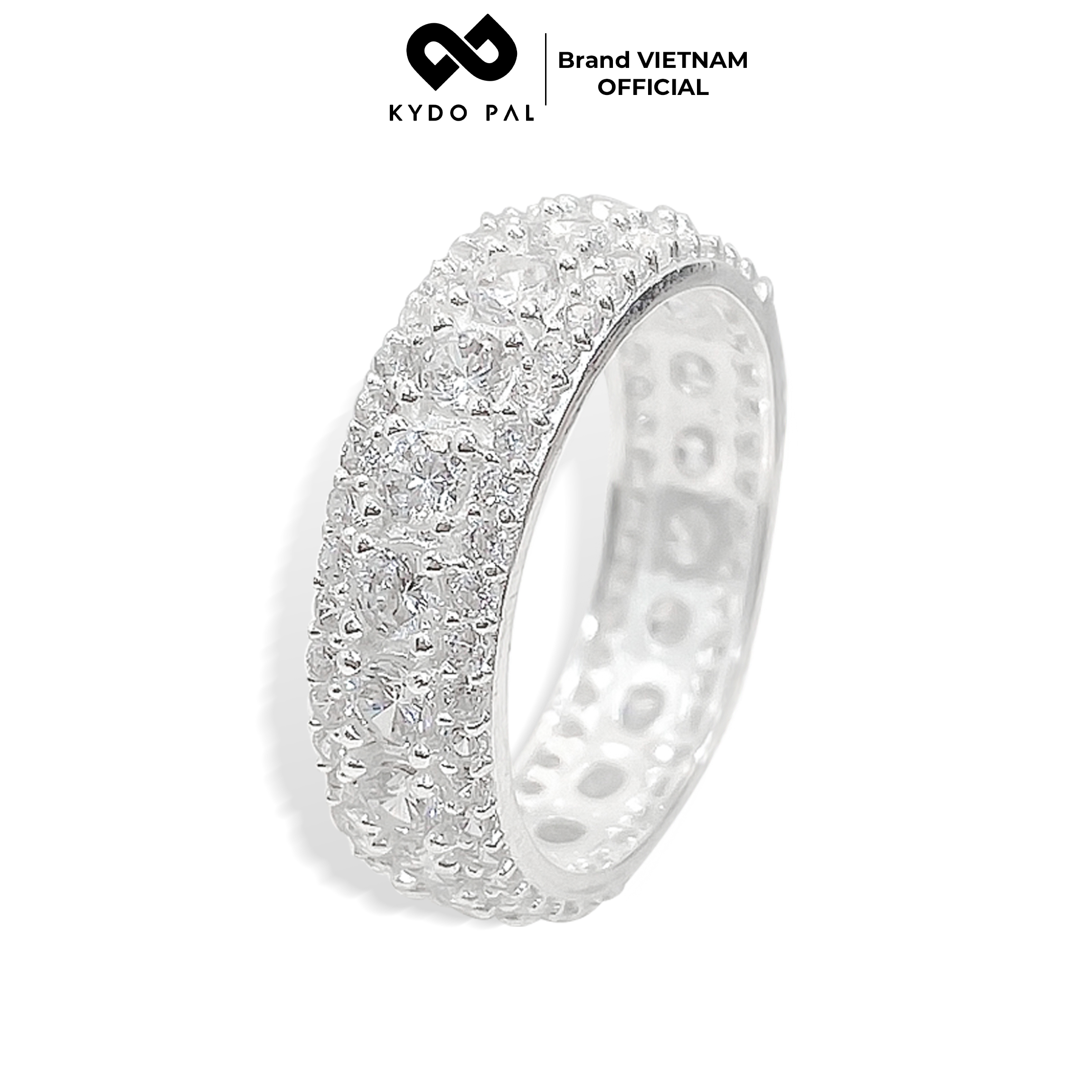 Nhẫn bạc nữ KYDOPAL đính full đá bạc ý 925 trang sức bạc cao cấp – 9N15