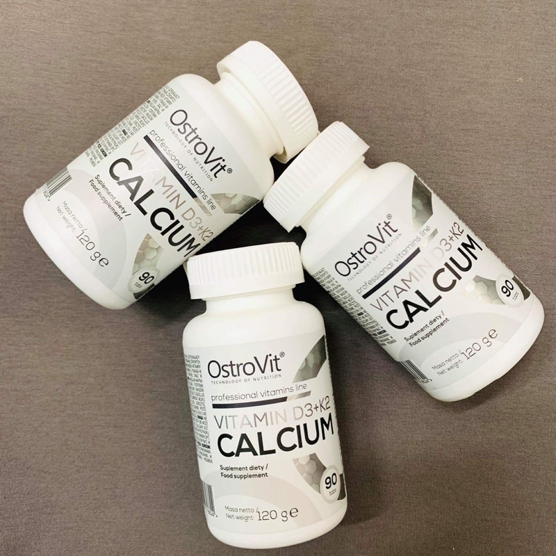Viên Uống Ostrovit D3+K2 Calcium - Bổ Sung Xương Khớp, Tăng Đề Kháng (90 Viên)