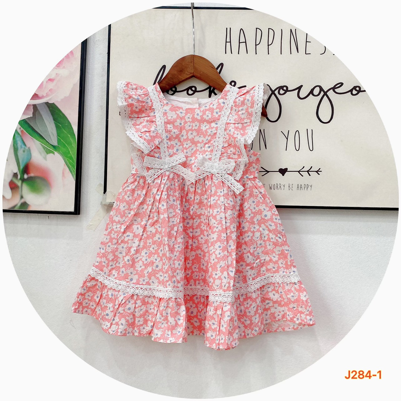 [SIZE NHÍ] ĐẦM BÔNG PHỐI  REN ĐÍNH NƠ 2 BÊN