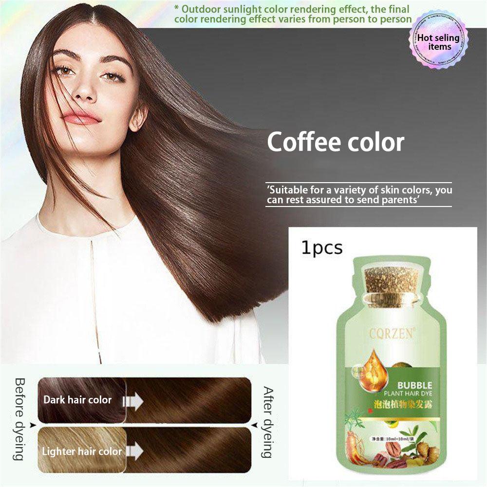Apphom CQRZEN Natural Plant Bubble Hair Dye Nourishes Hair To Cover White Hair Mild And Does Not Stimulate Self-use Hair Dye Cream For Men And Women 20ml
