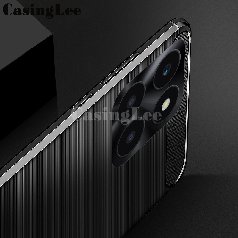 For Honor X6B case Carbon Fiber Soft TPU Silicone Anti-fingerprint Shockproof Business Protection Cover For Honor X6B Back Cover Phone Cases. 
