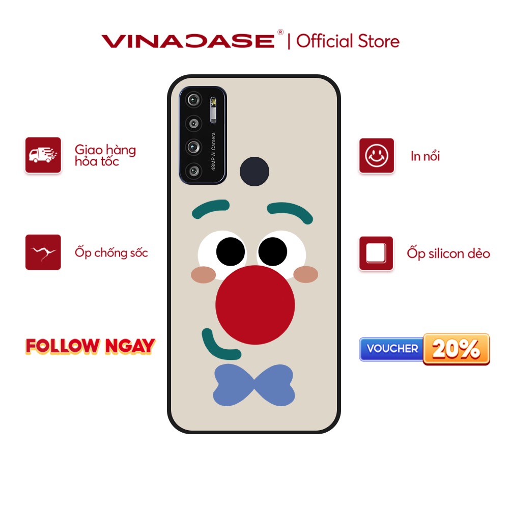 Ốp lưng Vina Case Vsmart Joy 3/Joy 4/Bee 3/Star 3/Aris/....dẻo đen viền bảo vệ camera hình Sticker mũi đỏ