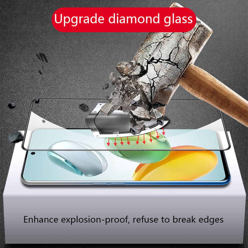 (2Pcs)Biruiqu For Honor 200 Smart 9H 2.5D Full Cover Tempered Glass Screen Protector Film Black. 