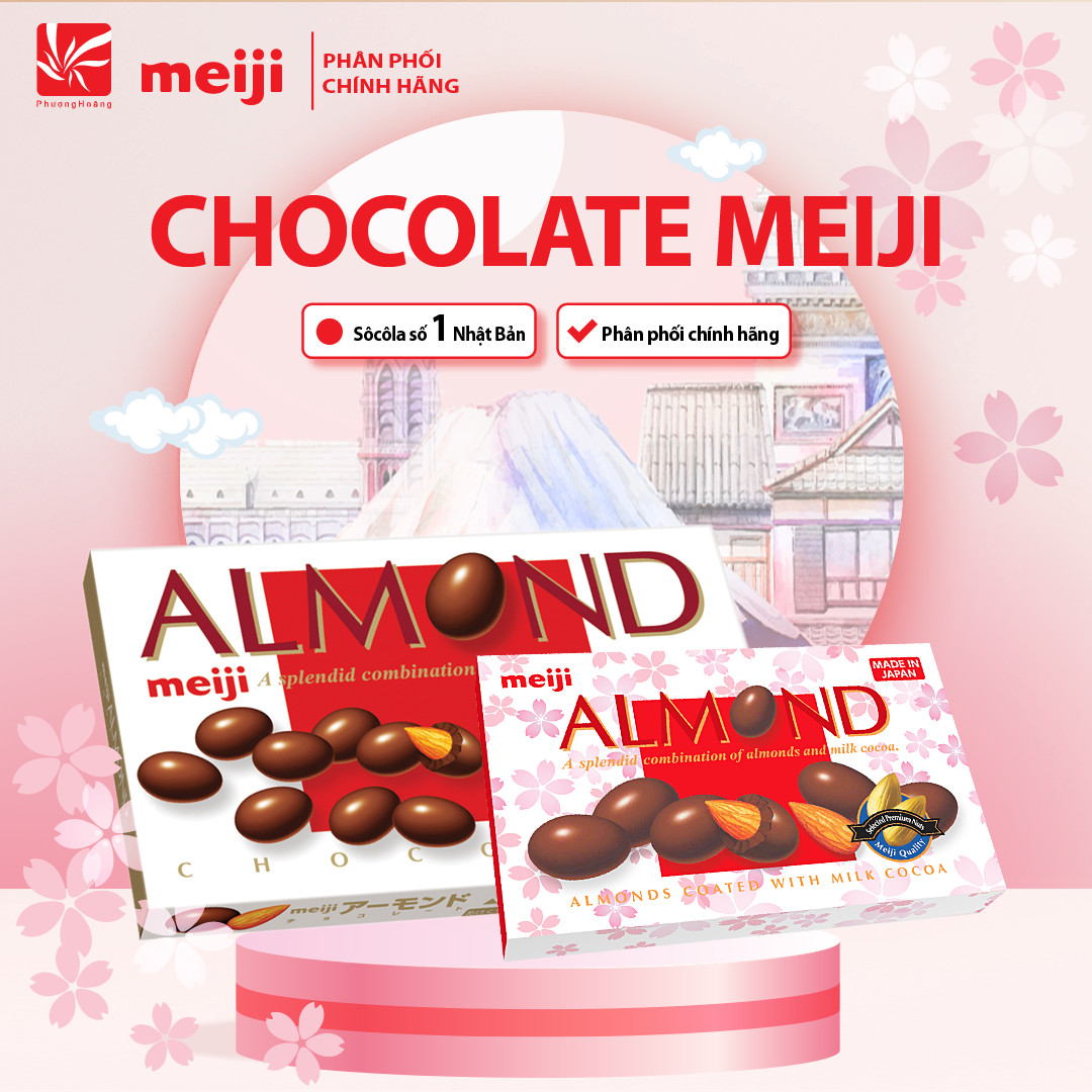 Socola Hạnh Nhân Meiji Almond Chocolate 42g 88g Nhật Bản
