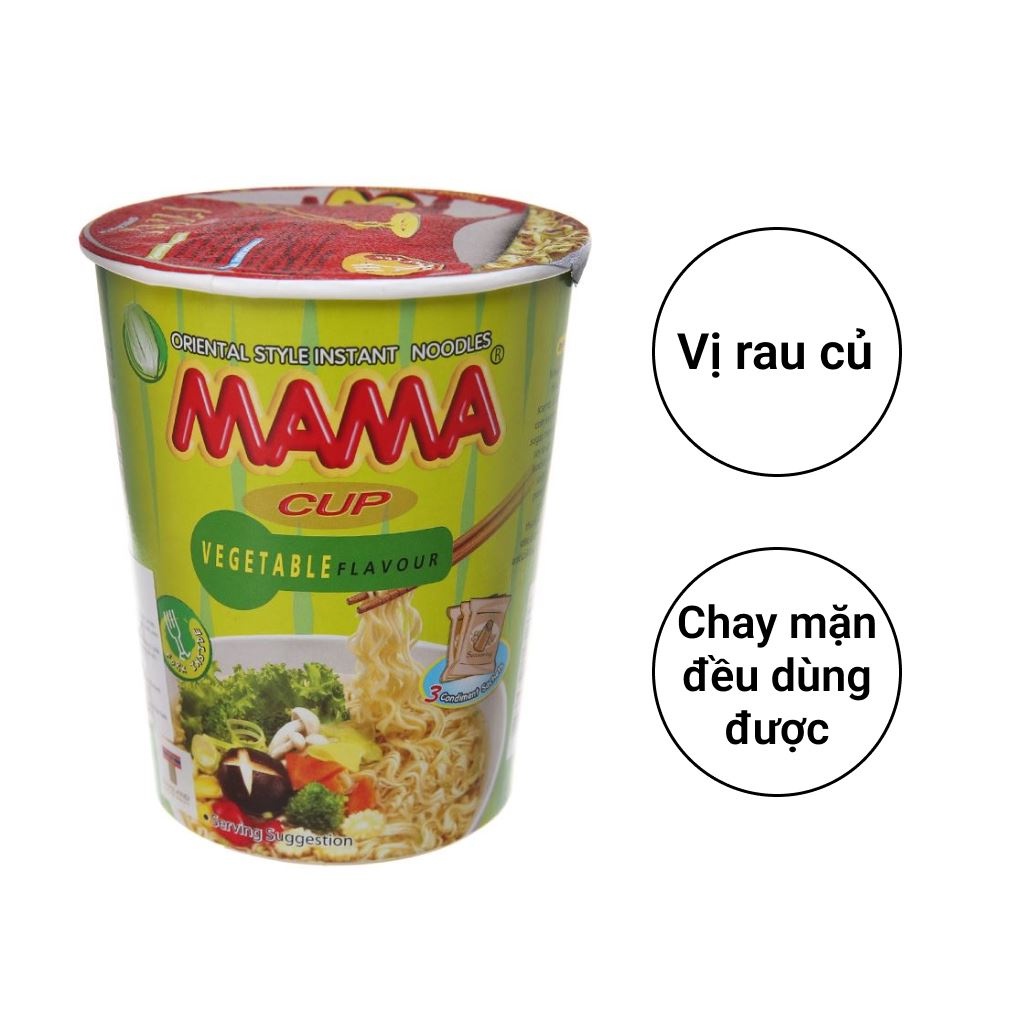 Mì ly chay Mama rau củ (combo 3 ly) loại 60g