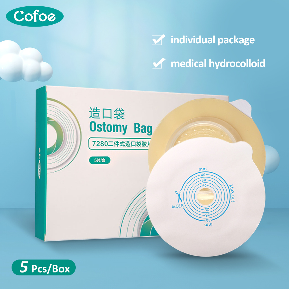 Cofoe 20pcs Reusable Two-piece System Colostomy Stoma Pouch Replaceable 