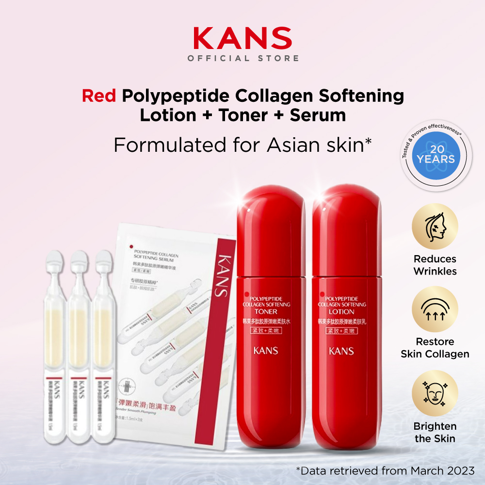 KANS Prevent Aging Starter Kits - Toner + Lotion + Serum Anti-Aging ...