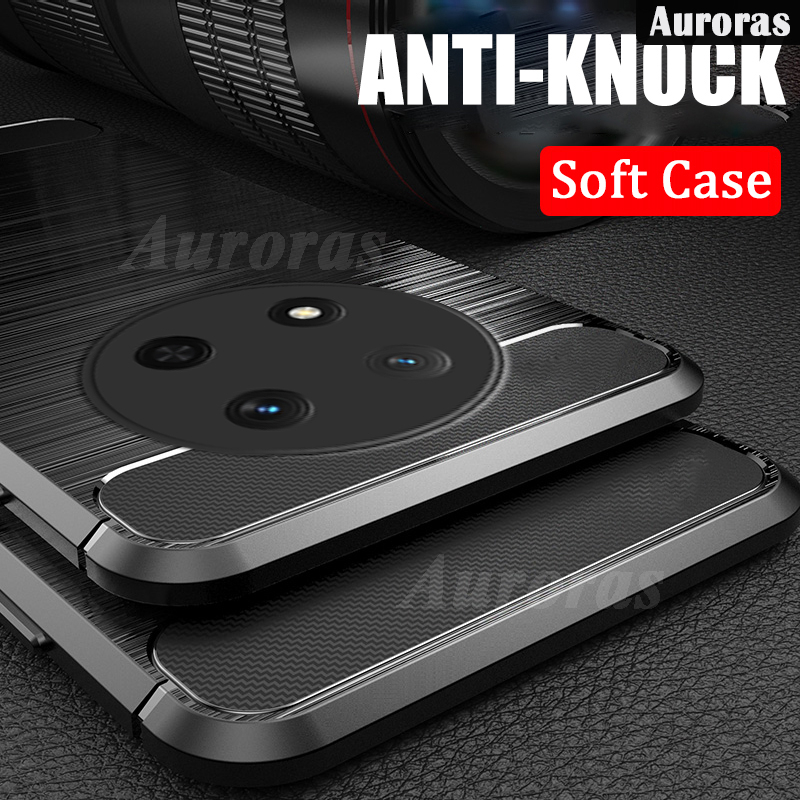 For Honor X9C Phone case Carbon Fiber Soft TPU Silicone Anti-fingerprint Shockproof Business Protection For Honor X9C 5G Cover casing HP.