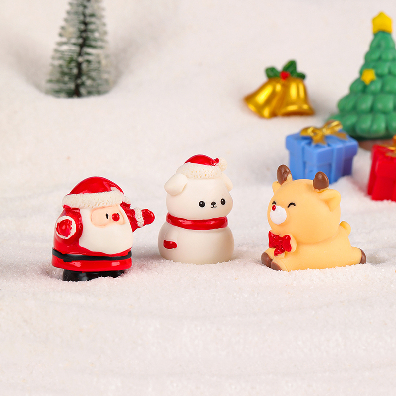 Creative Fashion Christmas Snowman Santa Miniatures Figures Cute Cartoon Micro Ornaments DIY Home Decoration Accessories Gifts YULING. 