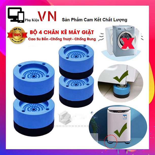 Bộ 4 miếng đệm kê chân máy giặt, chống rung cho máy giặt, tủ lạnh - chân kệ máy giặt, máy lọc nước, chân kệ bàn ghế - Đế chống rung máy giặt, Kệ chống rung giảm tiếng ồn hiệu quả, cho máy