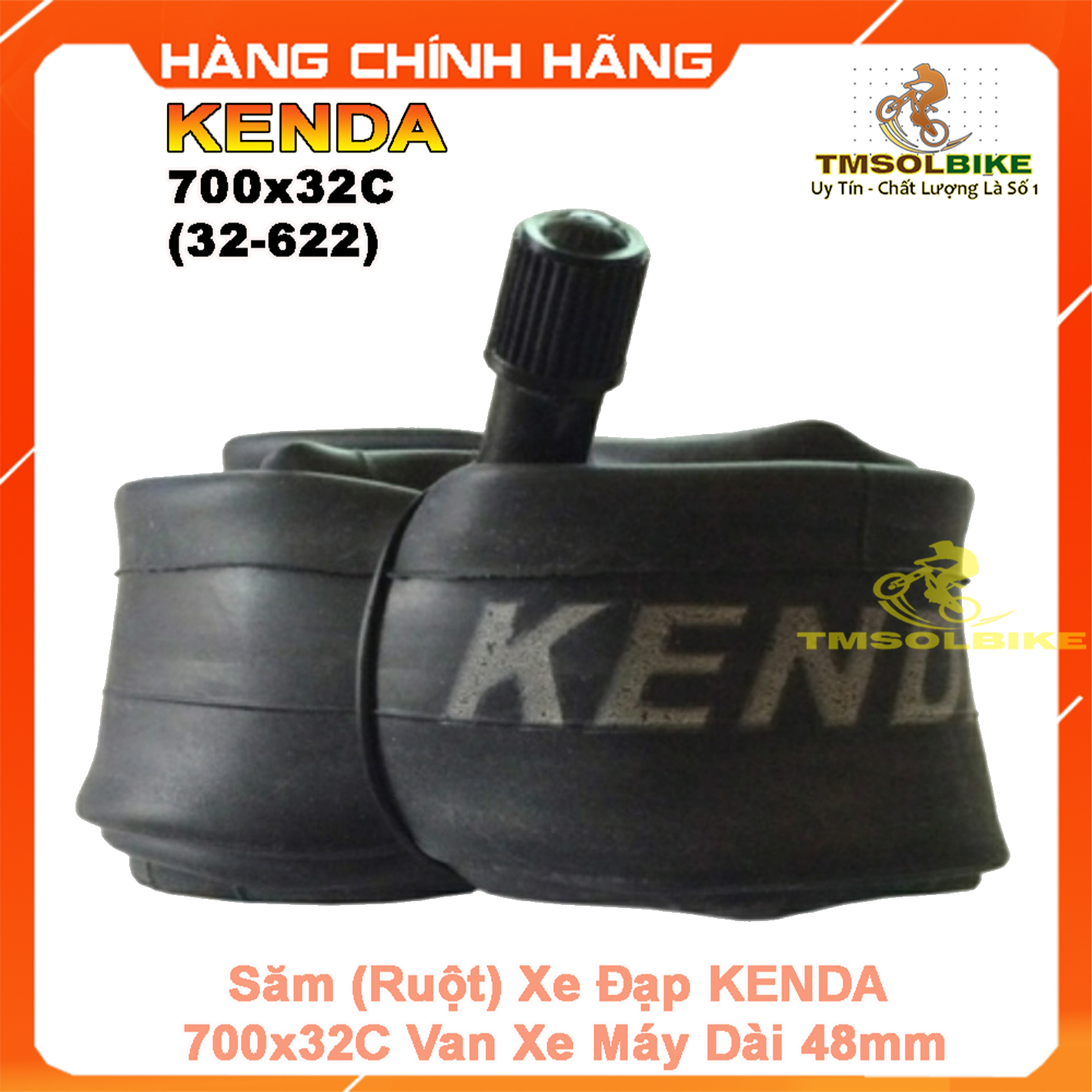 Săm xe đạp kenda 700x32c av48l - van xe máy dài 48mm, ruột xe đạp 700x32c kenda