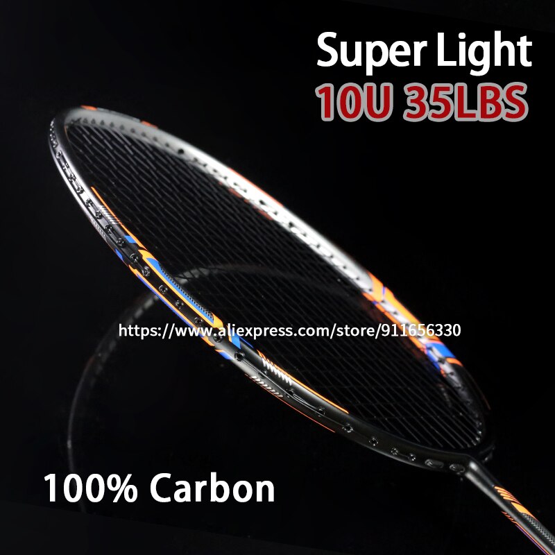 1PCS Lightest 10U Full Carbon Fiber Badminton Rackets Strung High