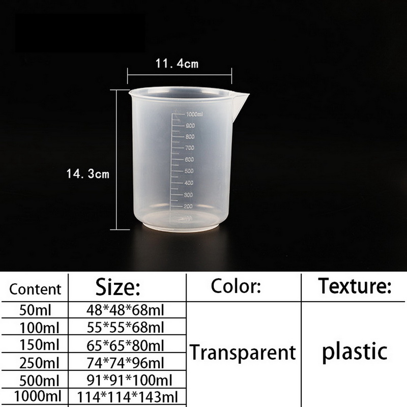 Graduated Measuring Cup Transparent Plastic Cup Kitchen Bar Supplies For Baking Beaker Liquid Without Handle Measuring glasses