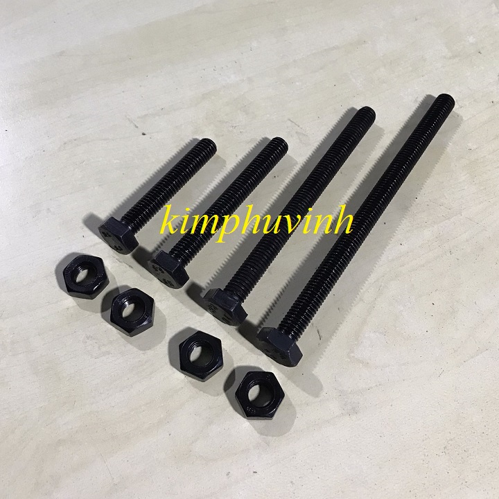 10 BỘ - 8x30mm BULONG THÉP ĐEN - BULON ĐEN 8.8 ( BULON + TÁN)