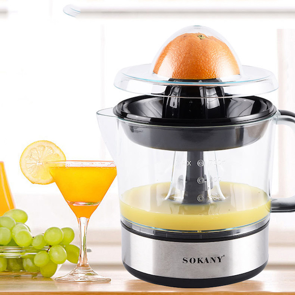Máy vắt cam tự động bằng điện, máy vắt cam sokany je-623d dung tích 700ml