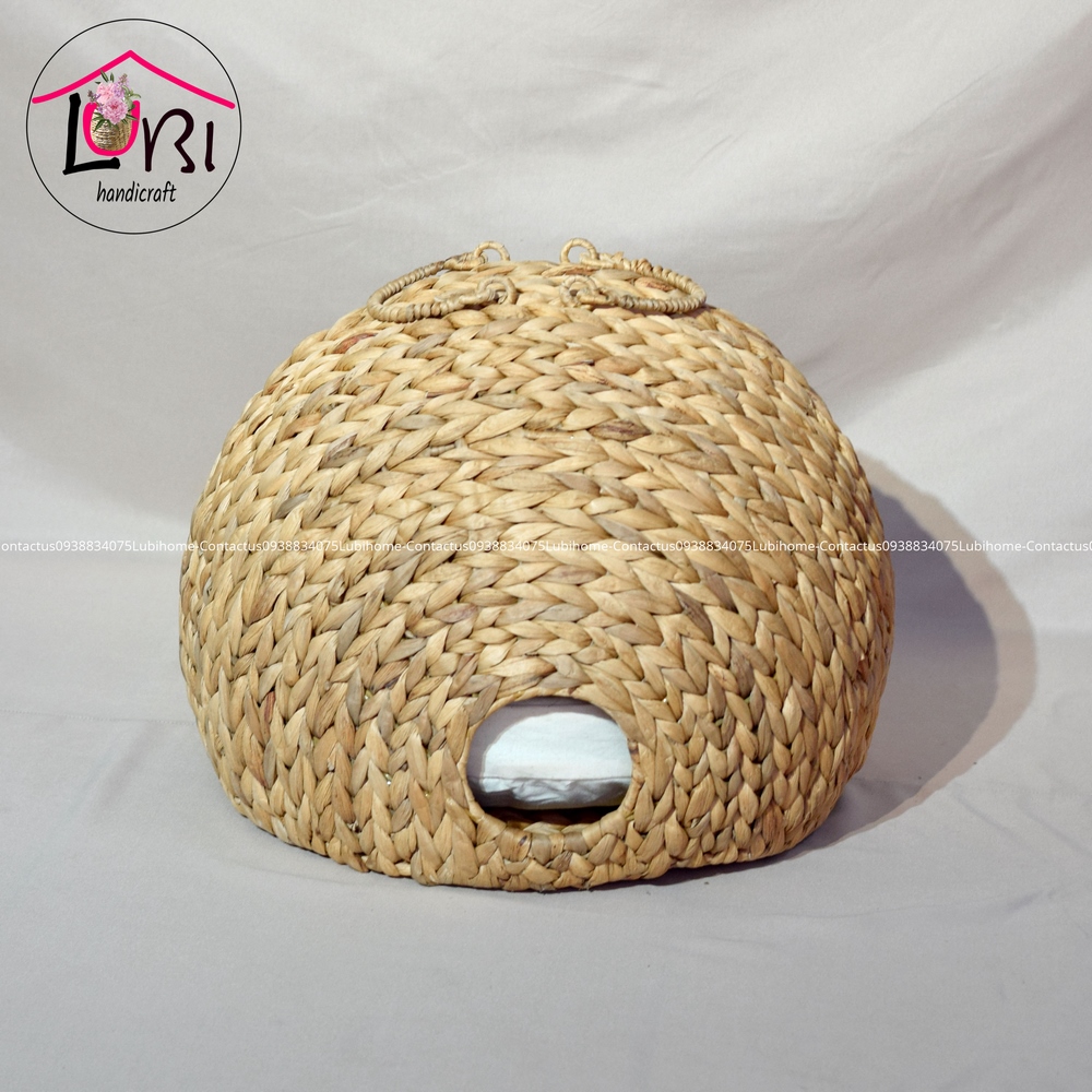 [Lubi Home] - Nhà chó mèo lục bình - mộc mạc, sang trọng (kèm nệm lót)