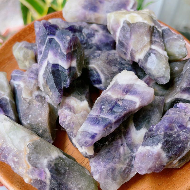 Đá Chevron Amethyst thô, Đá thạch anh tím giấc mơ, Đá thiên nhiên chưa qua chế tác, Đá năng lượng thô