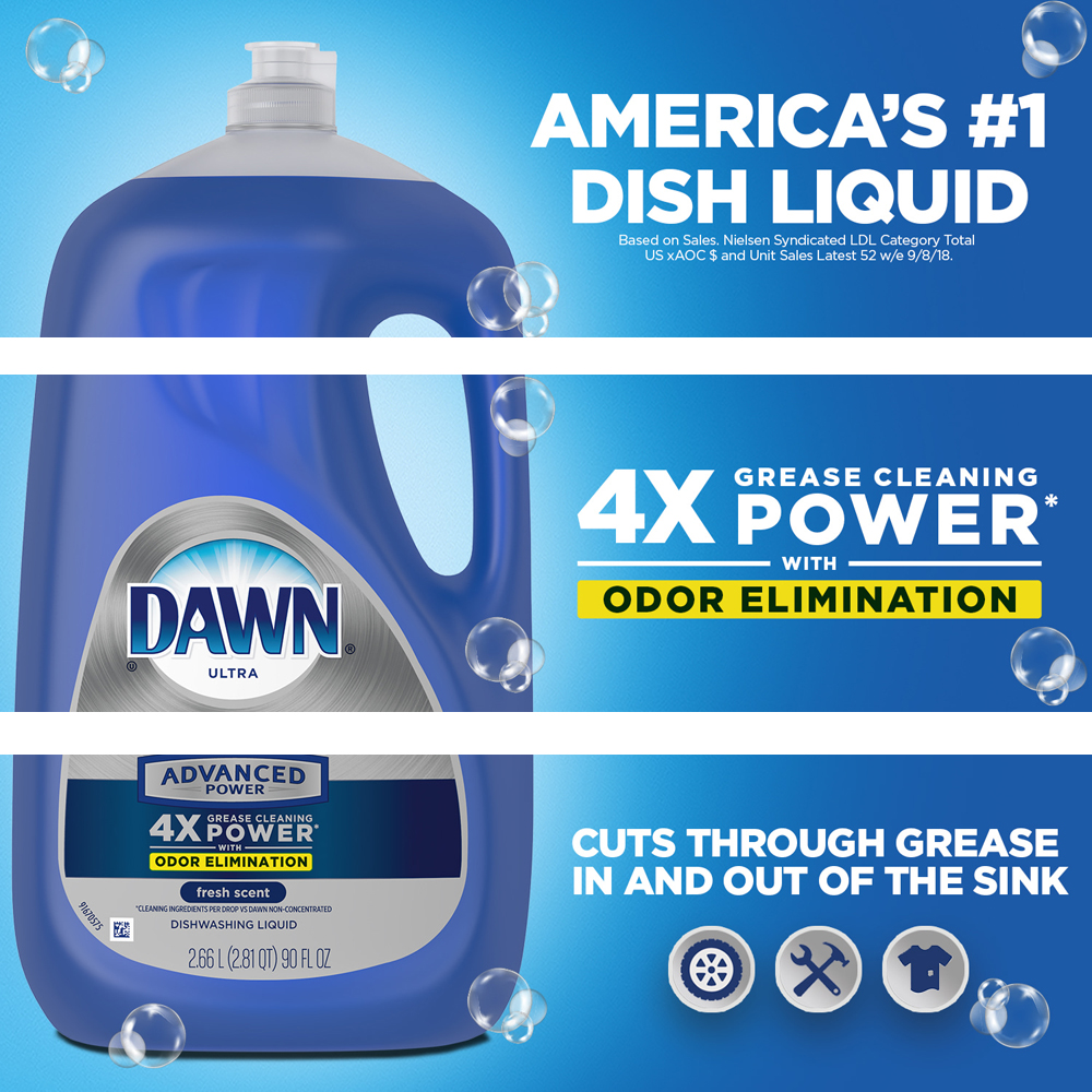 [MẪU MỚI] Nước Rửa Chén DAWN ULTRA PLATINUM ADVANCED 2.66L - Hàng Mỹ