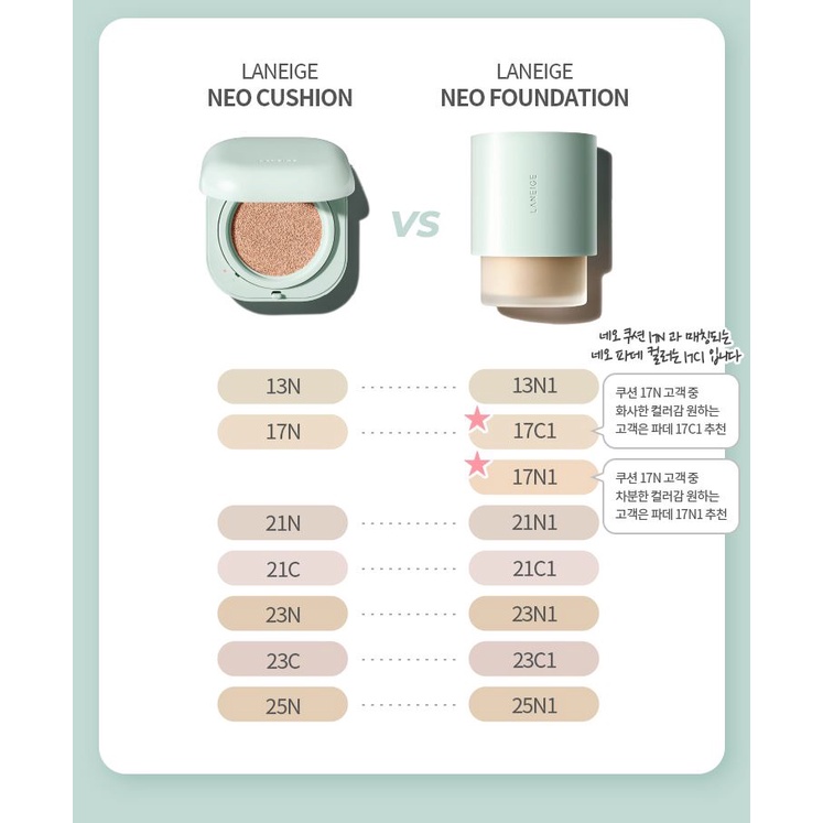 LANEIGE NEO FOUNDATION MATTE & GLOW 30ml SPF16 PA++ (All Shades are available)