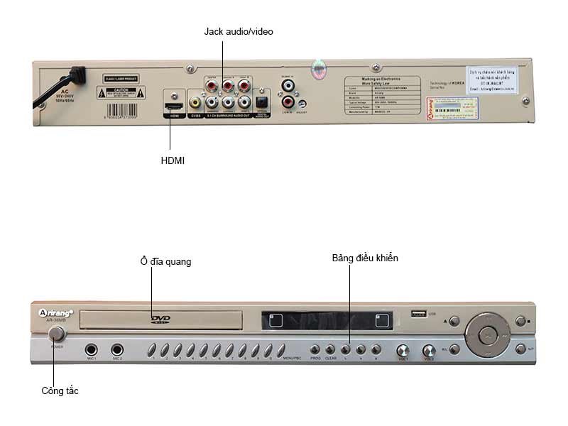 [HCM]Đầu DVD Karaoke Arirang AR-36MB