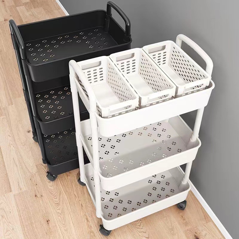 Small trolley, multifunctional toys, snacks, storage rack, floor trolley, storage shelf, bathroom multi-layer finishing shelf