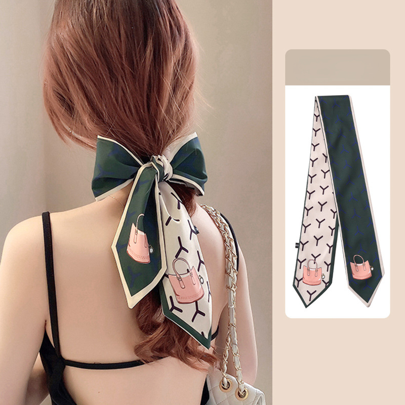 Dây Buộc Tóc Ruy Băng Dài Bằng Lụa Satin Thời Trang