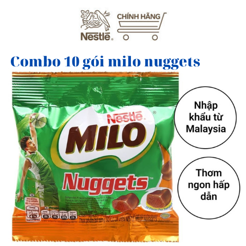 Combo 10 gói Socola viên Milo Nuggets gói 25g date mới