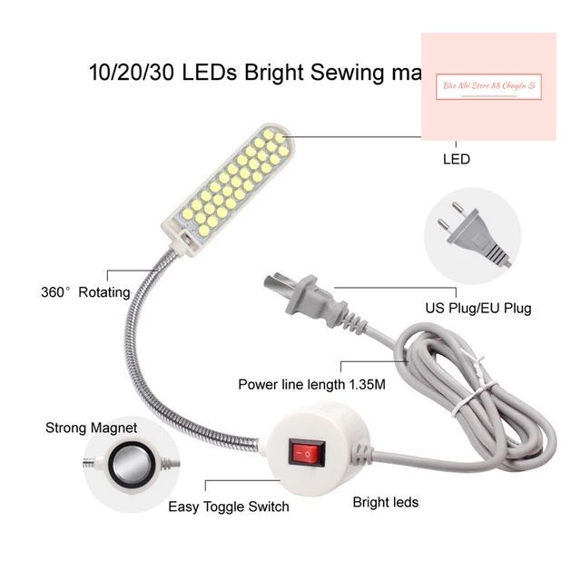 Đèn cần 10 bóng, 20 bóng, 30 bóng sử dụng trong máy nghành may