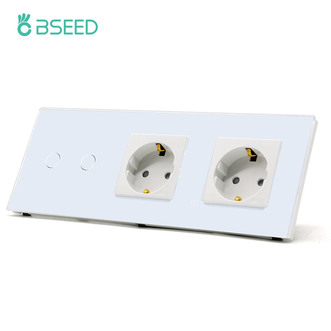 BSEED EU Standard Single Power Socket Touch Switch Usb Wall Sockets Double Sockets Triple Wall Sockets Quadruple Glass Sockets