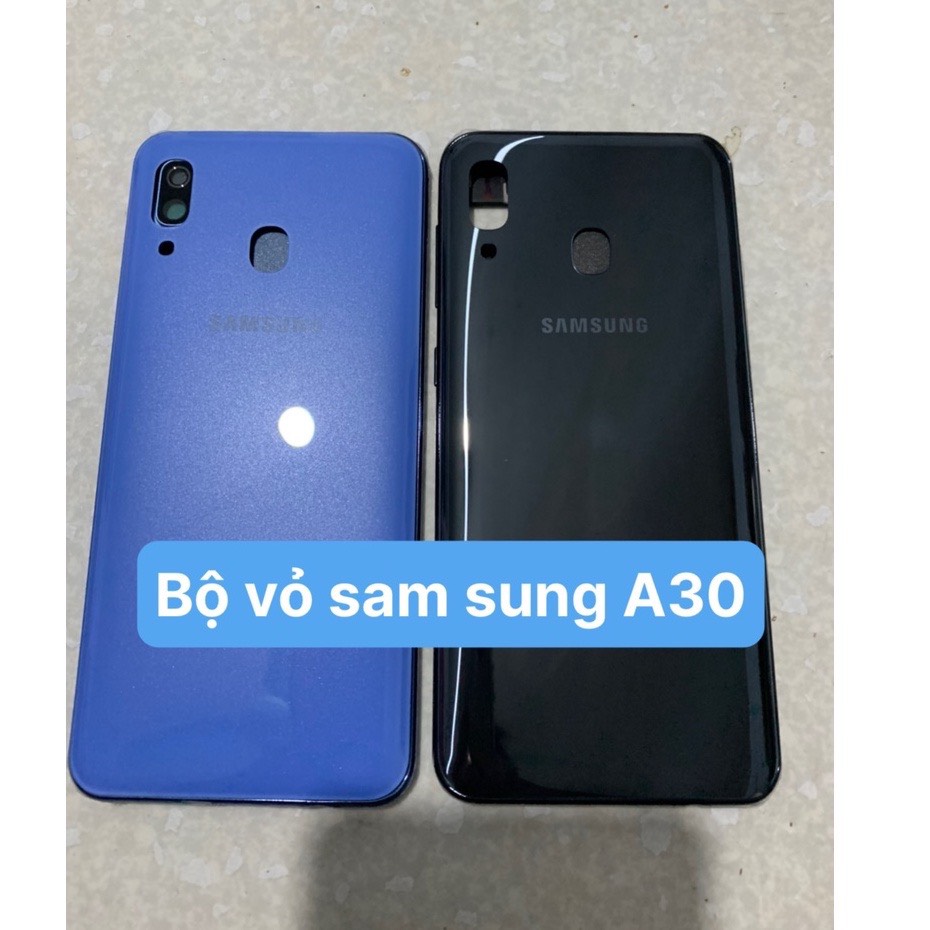 Bộ vỏ sam sung A30 ZIN(GỒM SƯỜN,LƯNG,KÍNH CAM,PHÍM BẤM)